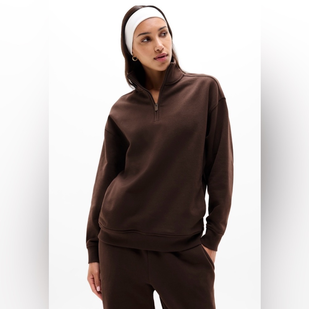 NWT-Athleta Forever Fleece 1/4 Zip Sweatshirt, Extra Small